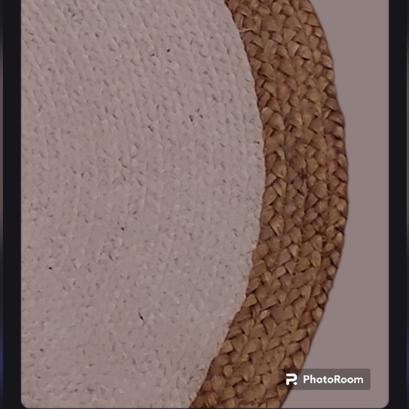 (2l Organic Cotton & Natural Jute Hand-woven Handmade Textured Round Accent Rugs - Picture 7 of 9